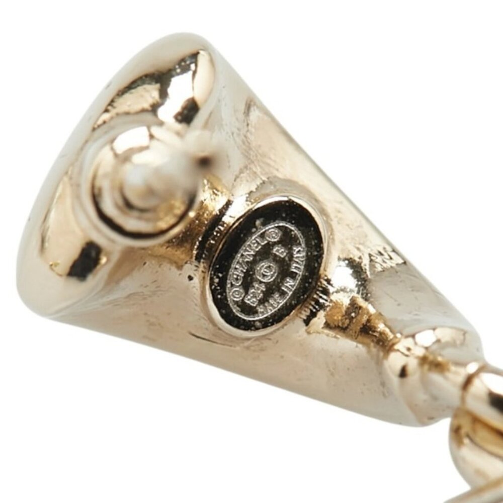 #44a - CHANEL Coco Mark Rhinestone Earrings Silver - Picture 7 of 15